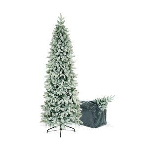 DecHome Albero di Natale Slim h. 210 cm in PVC con Base in