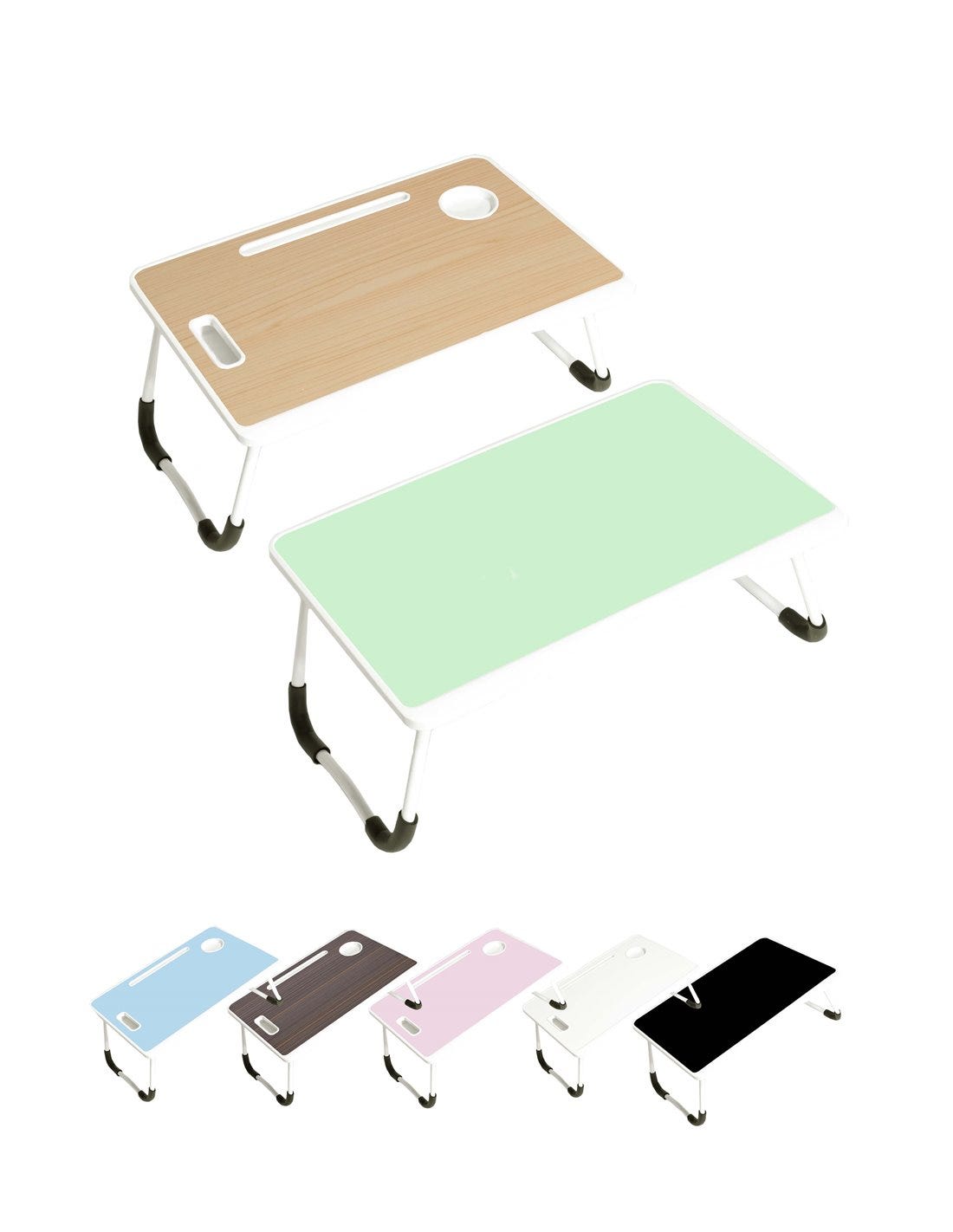 Bandeja para Desayuno, Mesa plegable para portátil, Seleccione Color, Bandeja abatible (60x40x27 cm), Simple (Azul)