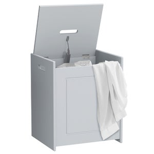 Rebecca Mobili Cesto Porta Biancheria da Bagno in Bambu MDF Bianco Marrone Panni  Sporchi