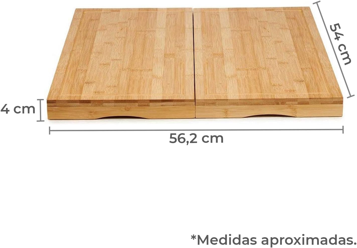 TIENDA EURASIA® Cubre Vitroceramica Juego de 2 Tablas de Bambu Protector de  Vitroceramica y Tablas de Cortar 56,2x54x4cm