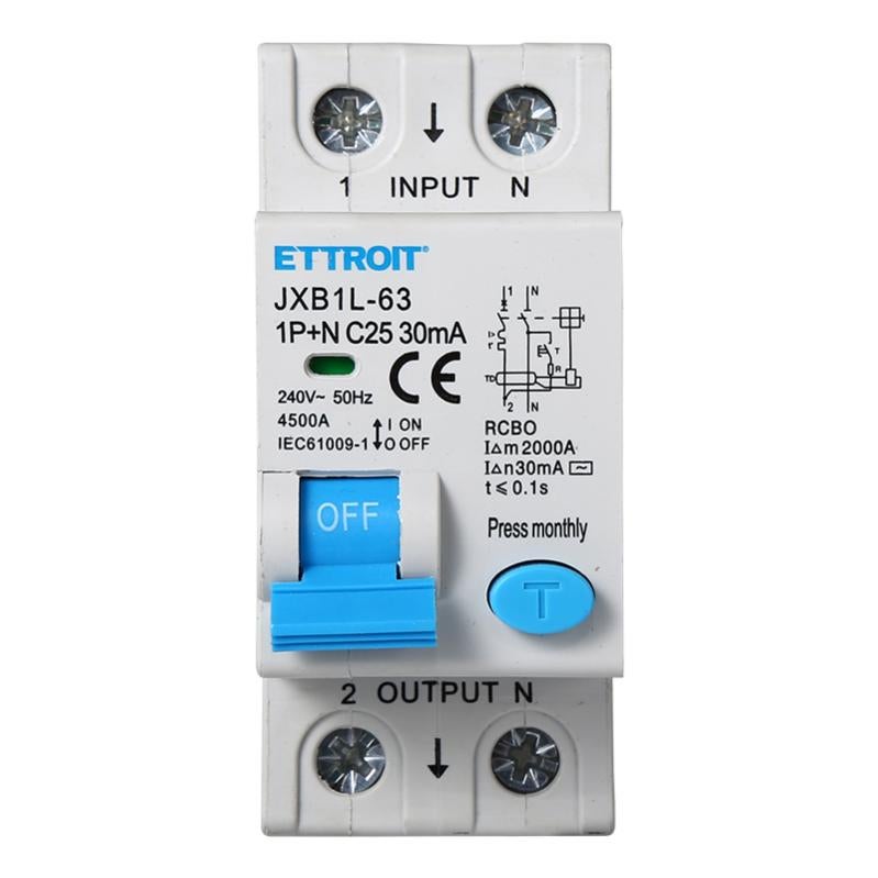 Interruttore Magnetotermico Differenziale 3P+N 25A 30mA 380V | 4 Moduli DIN, Potere D'interruzione 6kA, Classe A Per Quadri Elettrici