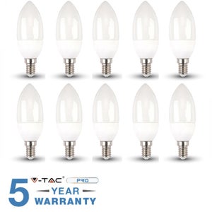 LAMPADINE LED V-Tac Candela E14 3.7W LAMPADINA LUCE CALDA 5 PEZZI