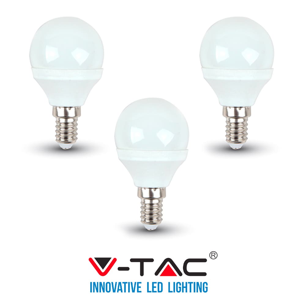 LAMPADINE LED E14 4 W WATT Lampadina Luce Naturale 4000k V-Tac 3 PEZZI