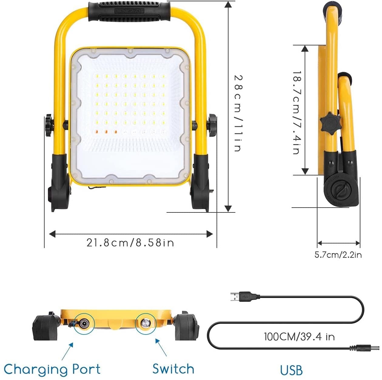 Faro Led Ricaricabile W Faretto Batterie Sostituibili Luce Fredda Portatile Leroy Merlin