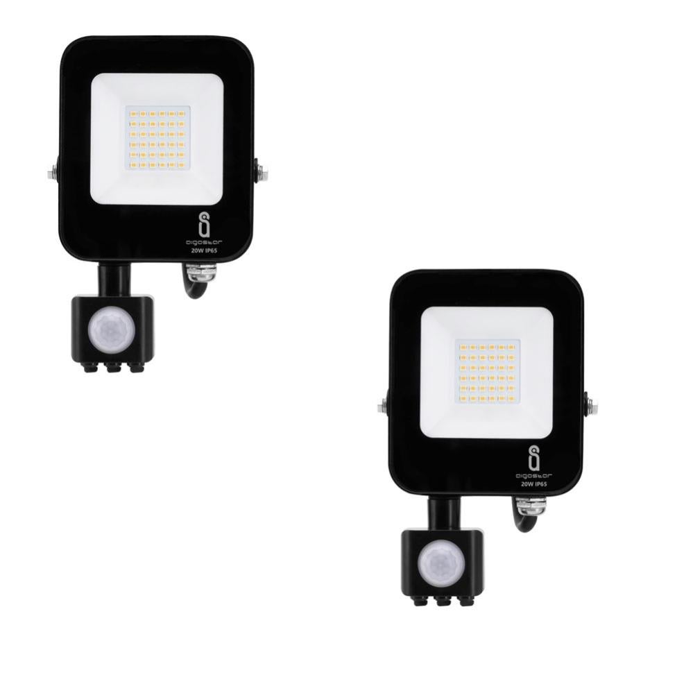 Faretto LED Huber Con Sensore 360° 20W – 1800 Lm, IP65, Bianco Neutro 4000K, Per Esterni