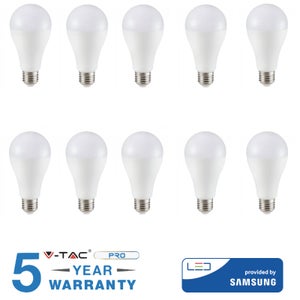 10 LAMPADINE LED V-Tac Bulbo E27 da 9W a 17W Lampade Luce Calda