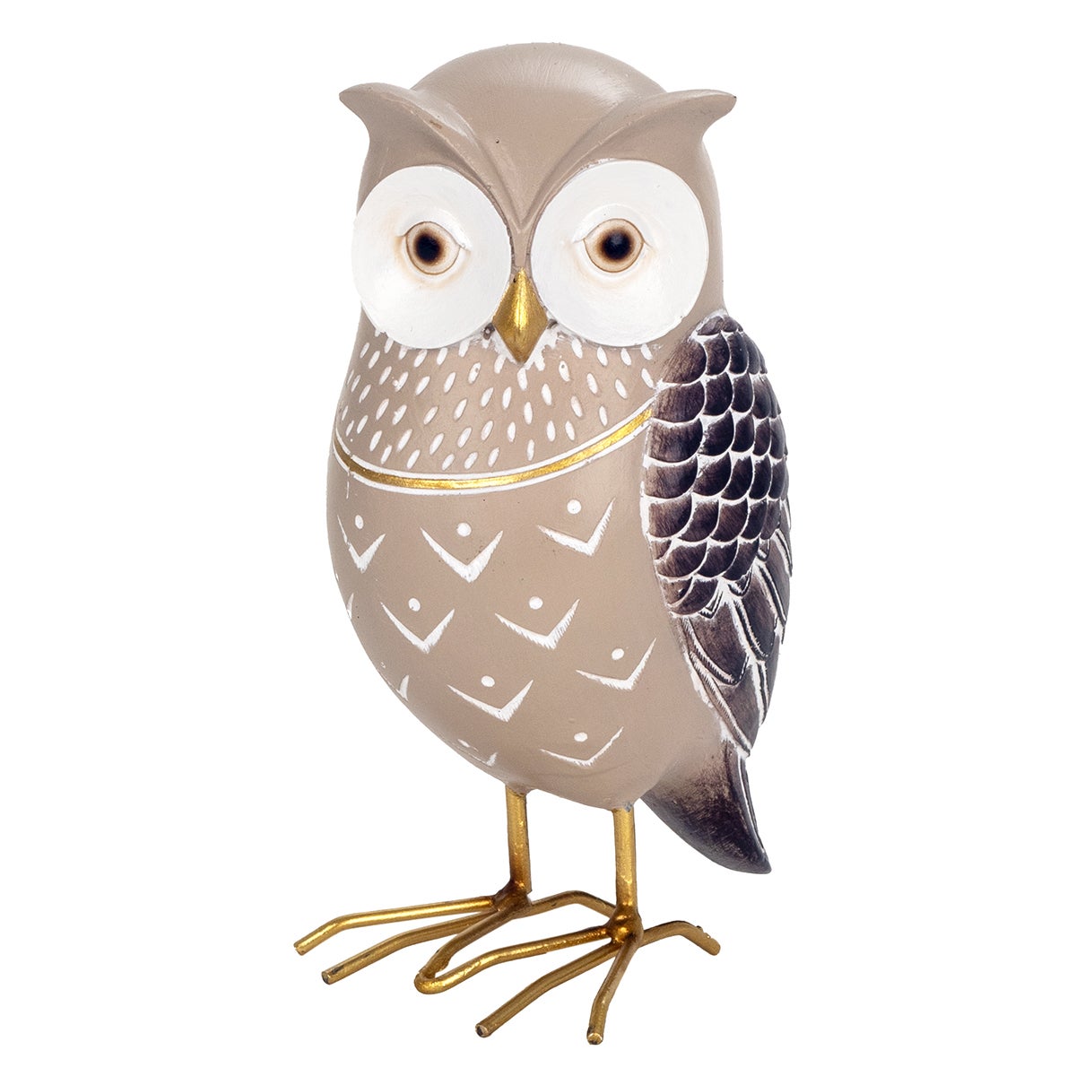 Origen home decor figura búho buhos | figura de búho beige - 16x8x8cm