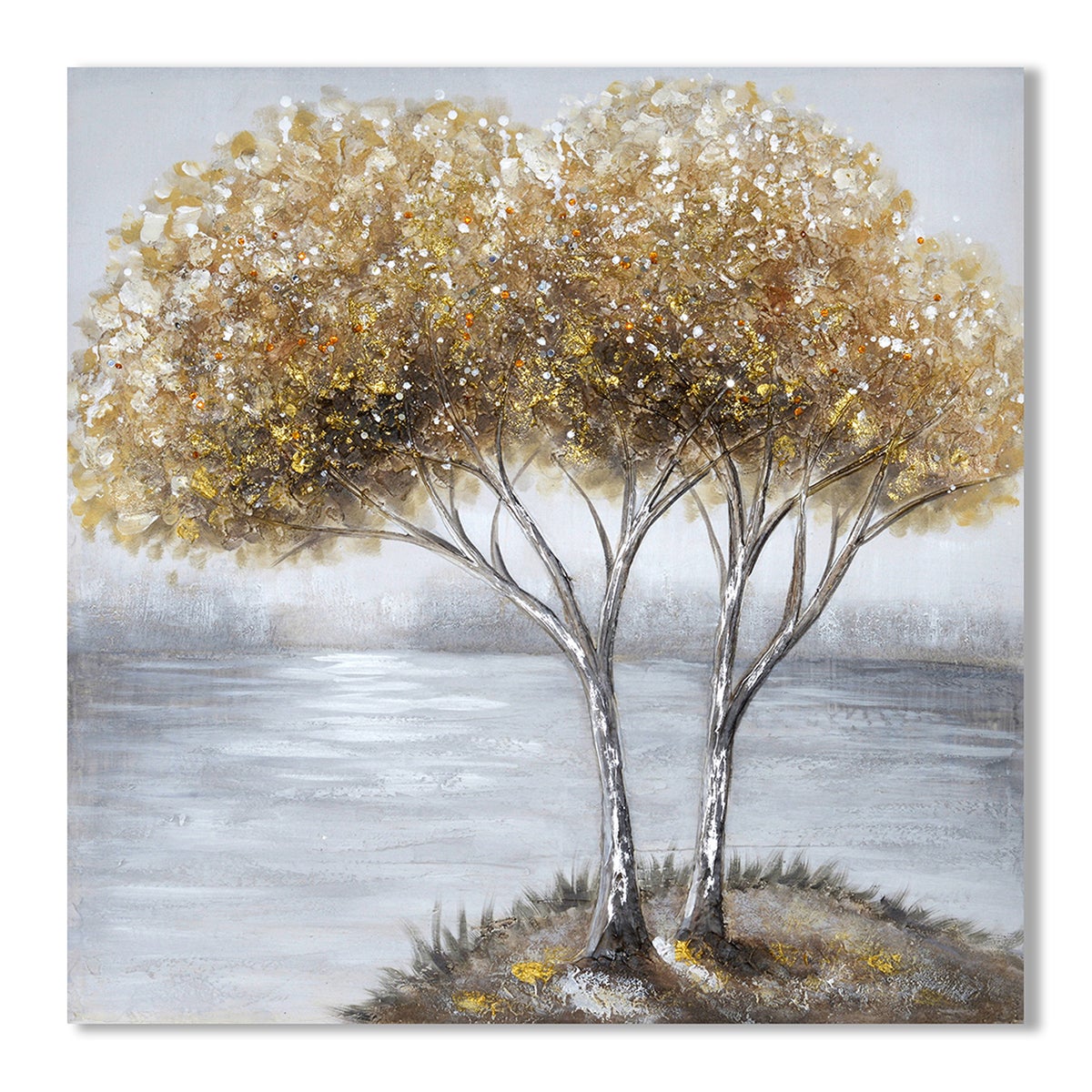 Pintura original Árbol dorado 50x100 cm, Leroy Merlin