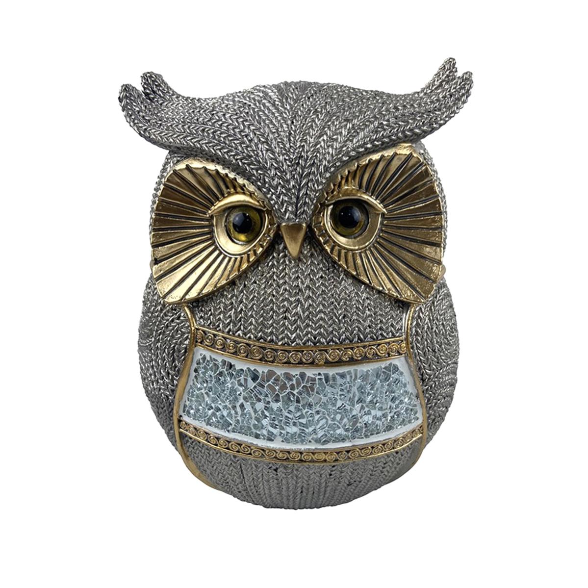 Origen home decor figura búho buhos | figura de búho plateado - 20x15x12cm