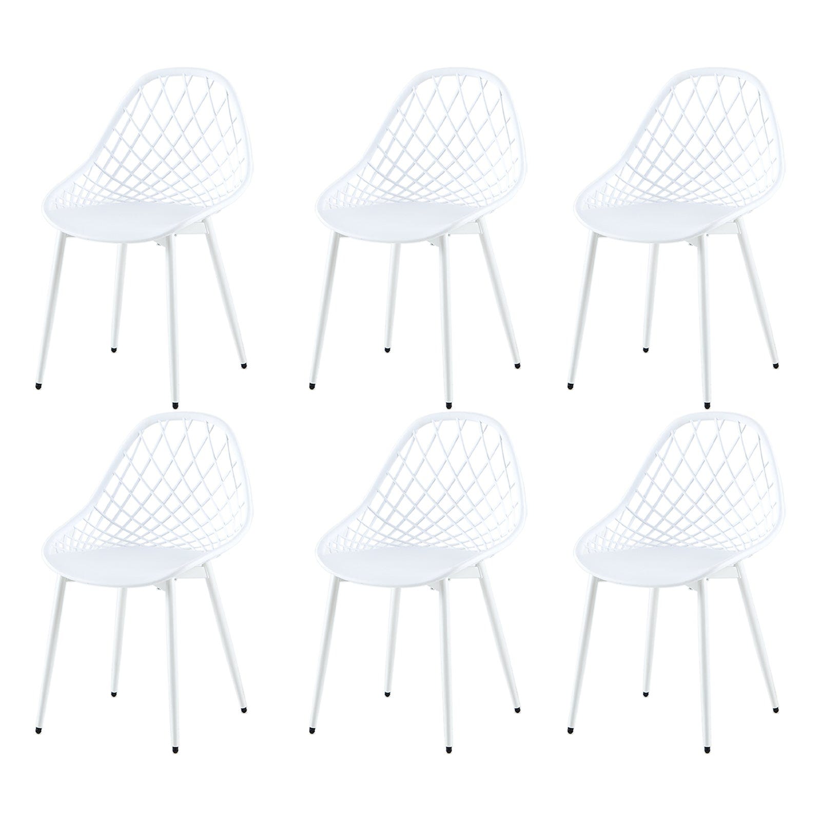 Lot de 6 chaises design Delano Blanc