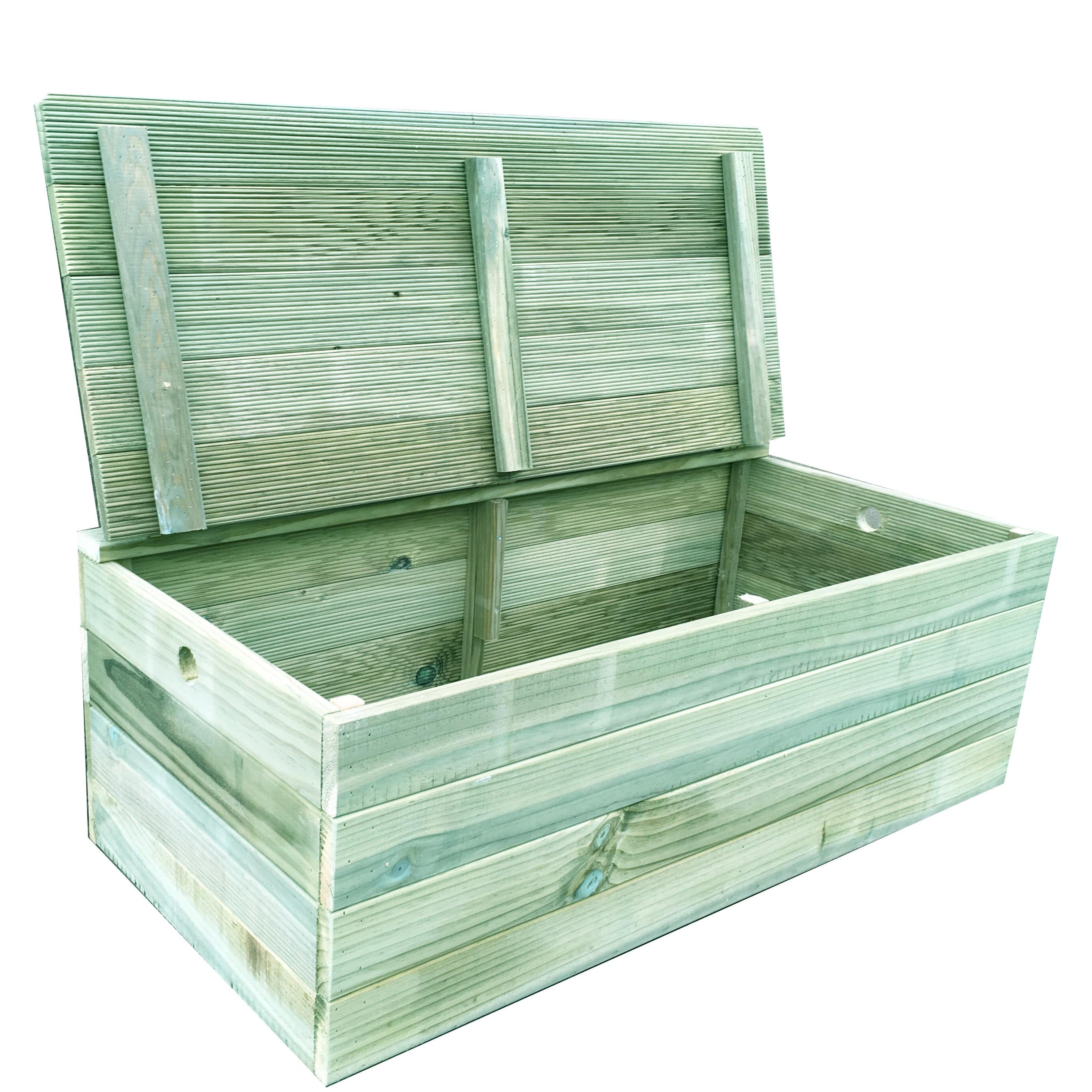Coffre de jardin avec sac imperméable à l'intérieur en bois de teck Vida XL  315380 - Habitium®