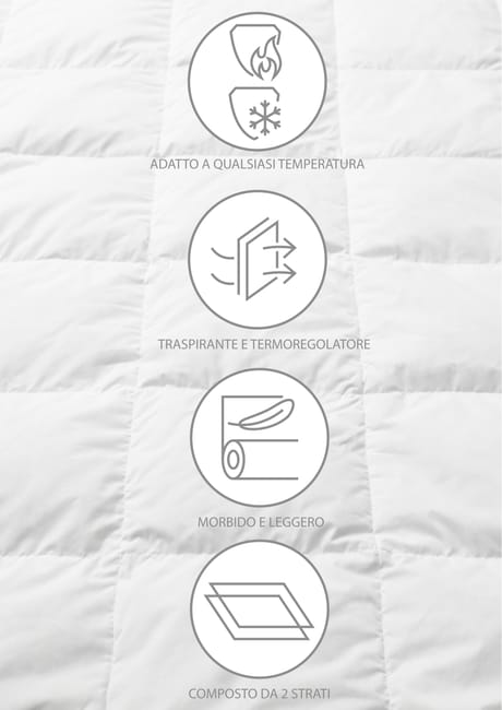 Piumino In Vera Piuma D Oca 90 10 4 Stagioni Caldo Piumone 3 Misure 2 piumini unibili 2 Piazze Bianco