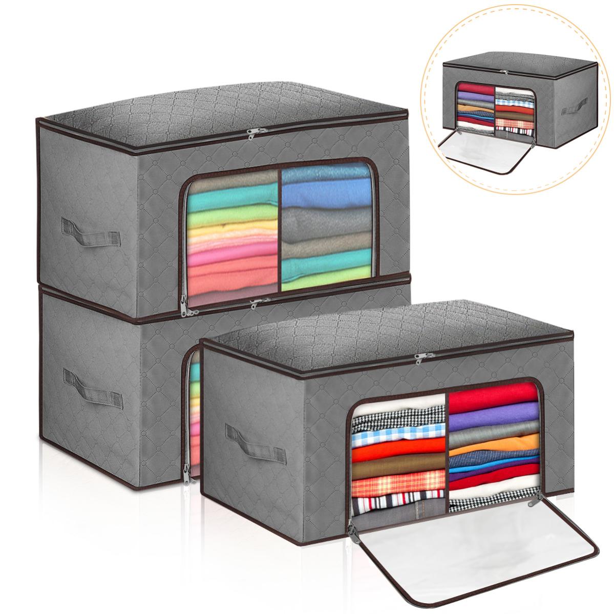 Scatole Portaoggetti Pieghevoli 4 Pezzi 26x26x28 Cm - Organizzatore Per Giocattoli, Vestiti, Libri