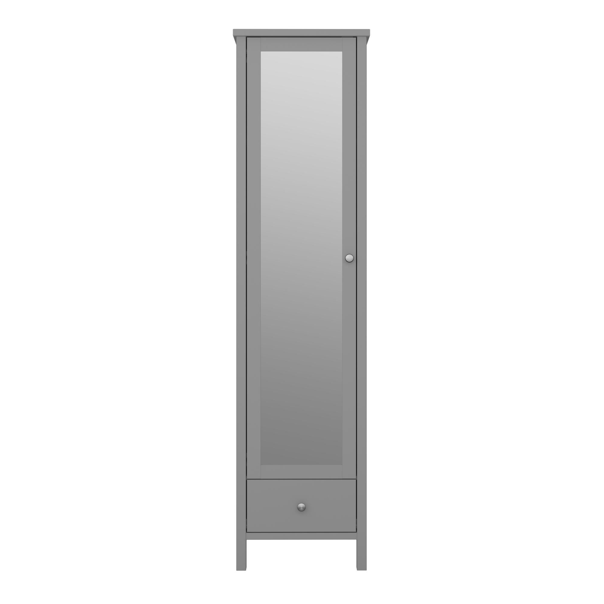 Trone Armoire 1 porte miroir et 1 tiroir, gris laqué. Leroy Merlin