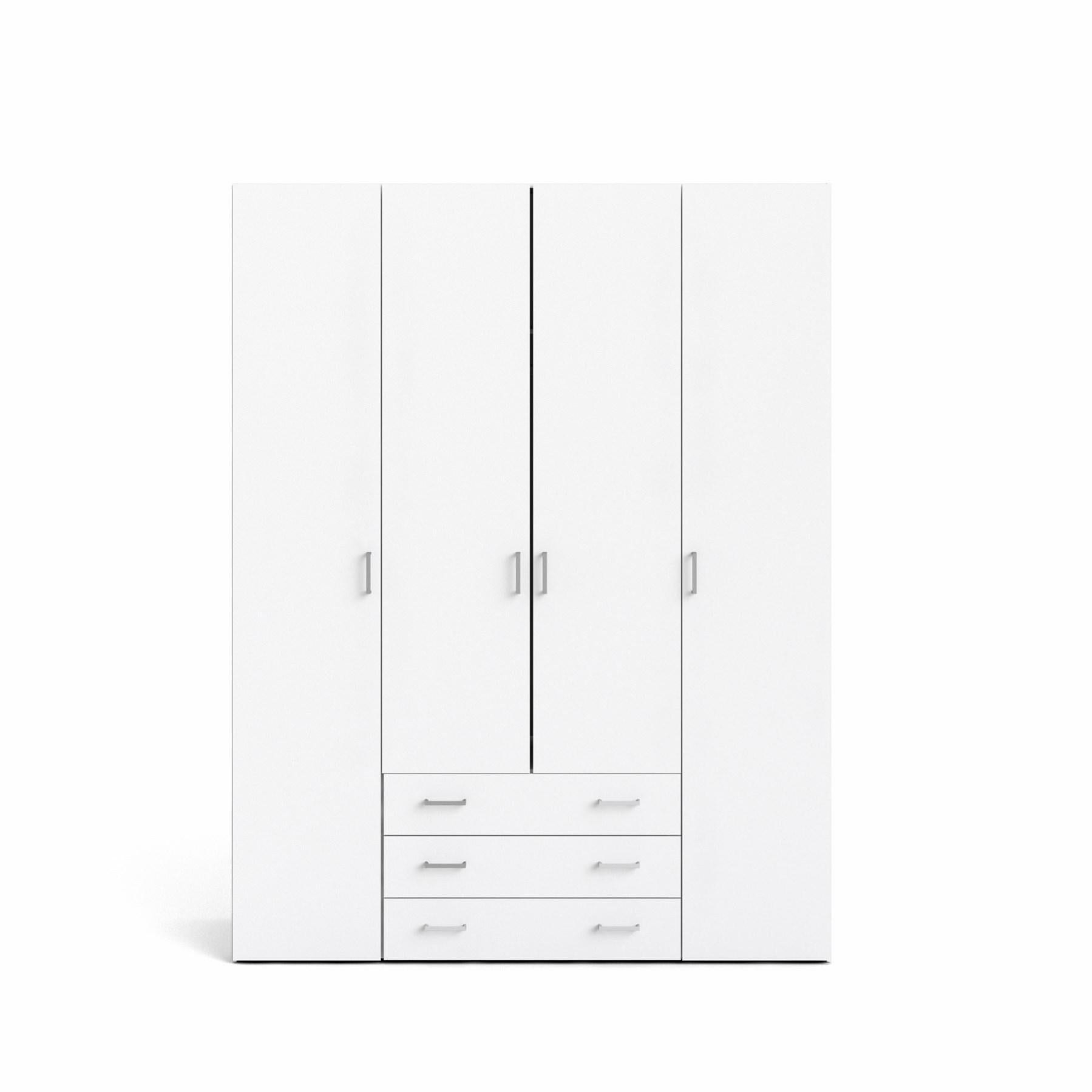 Spell Armoire 4 portes et 3 tiroirs, blanc. Leroy Merlin