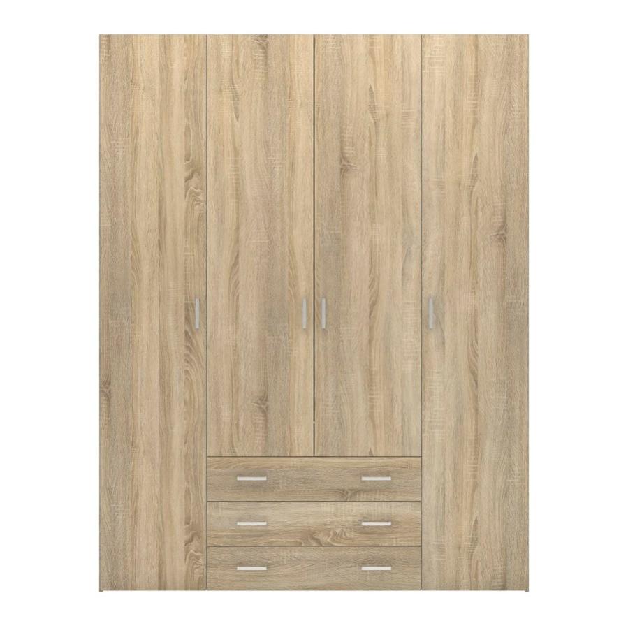 Spell Armoire 4 portes et 3 tiroirs. Finition chêne. Leroy Merlin