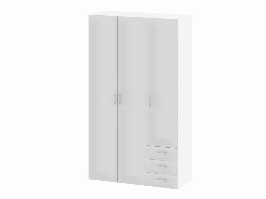 Spell Armoire 3 portes et 3 tiroirs. Blanc brillant Leroy Merlin