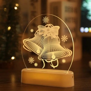 Joyeux Noël Père Noël Illusion 3D Veilleuse Jouets Lampe Bonhomme De Neige,  Bureau Lumières De Noël Décorations D'anniversaire Cadeaux