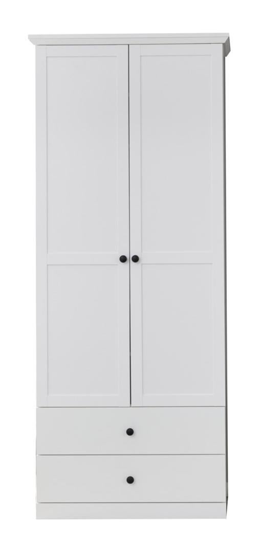 BrandsonBaxter Armoire 2 portes, 2 tiroirs, 5 tablettes de rangement