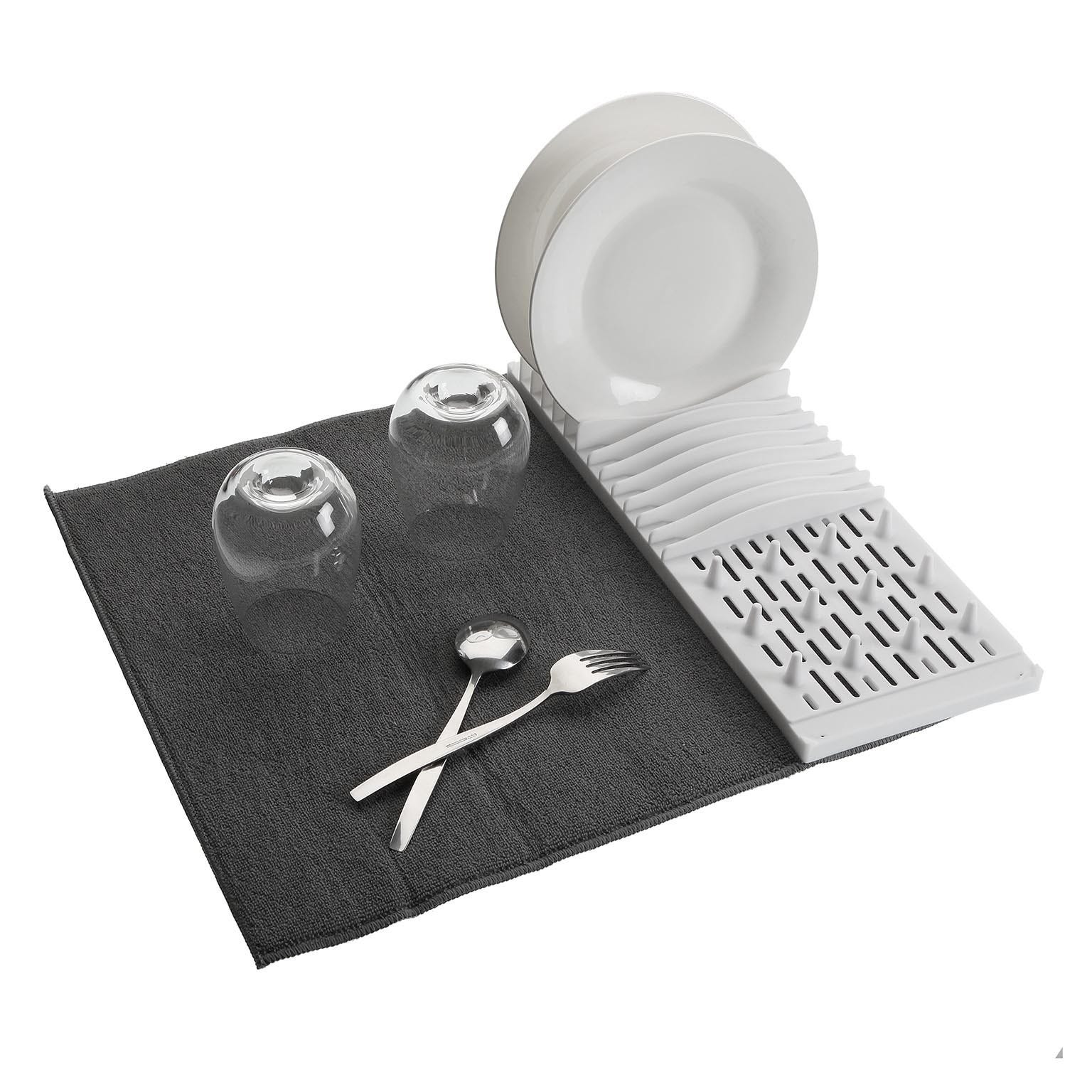 Scolapiatti e posate bianco con panno in microfibra scolaposate mestoli  stoviglie per casa cucina pub bar ristorante