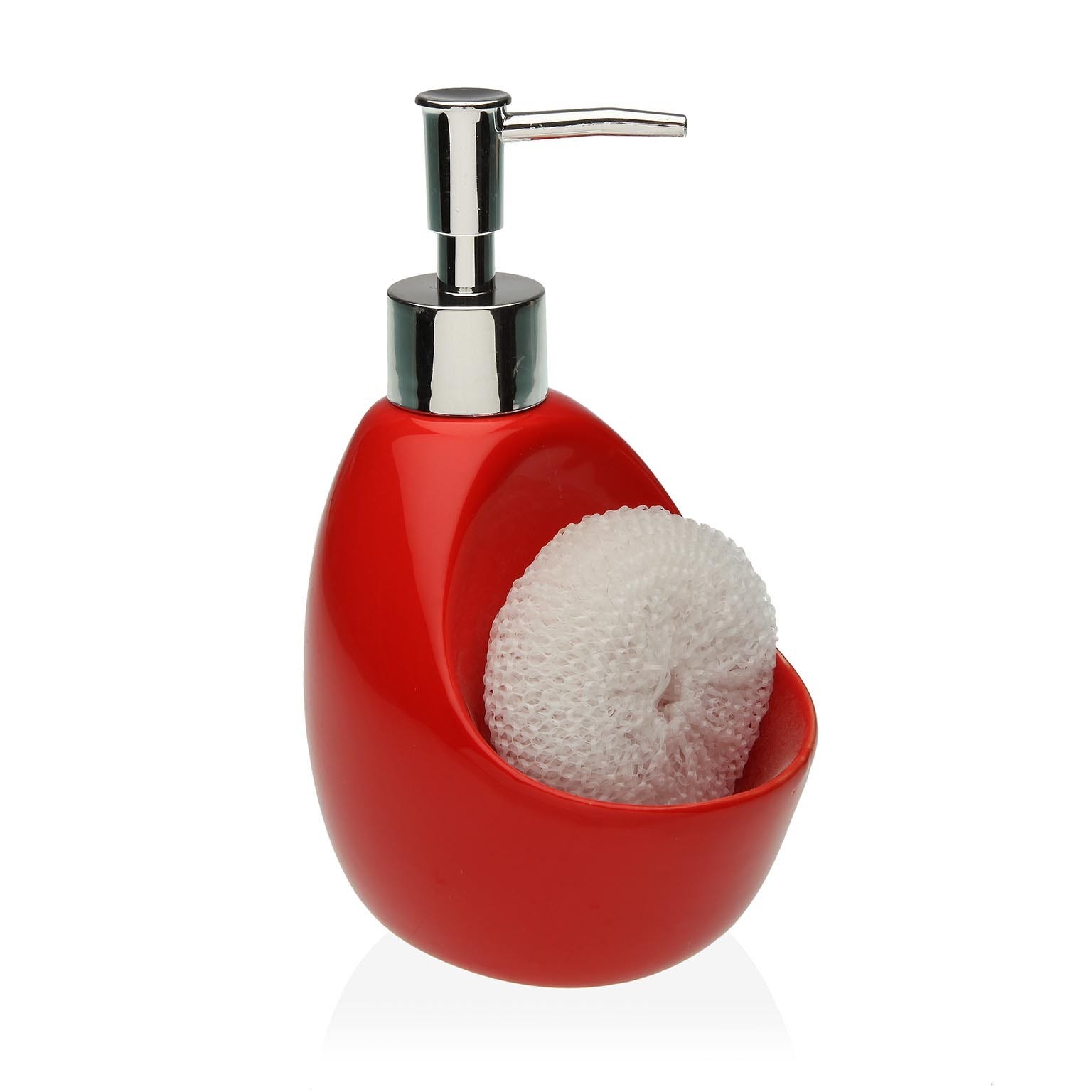 Dosatore per sapone mani erogatore portasapone ricaricabile porta spugnetta  da bagno bar pub Dispenser rosso in ceramica