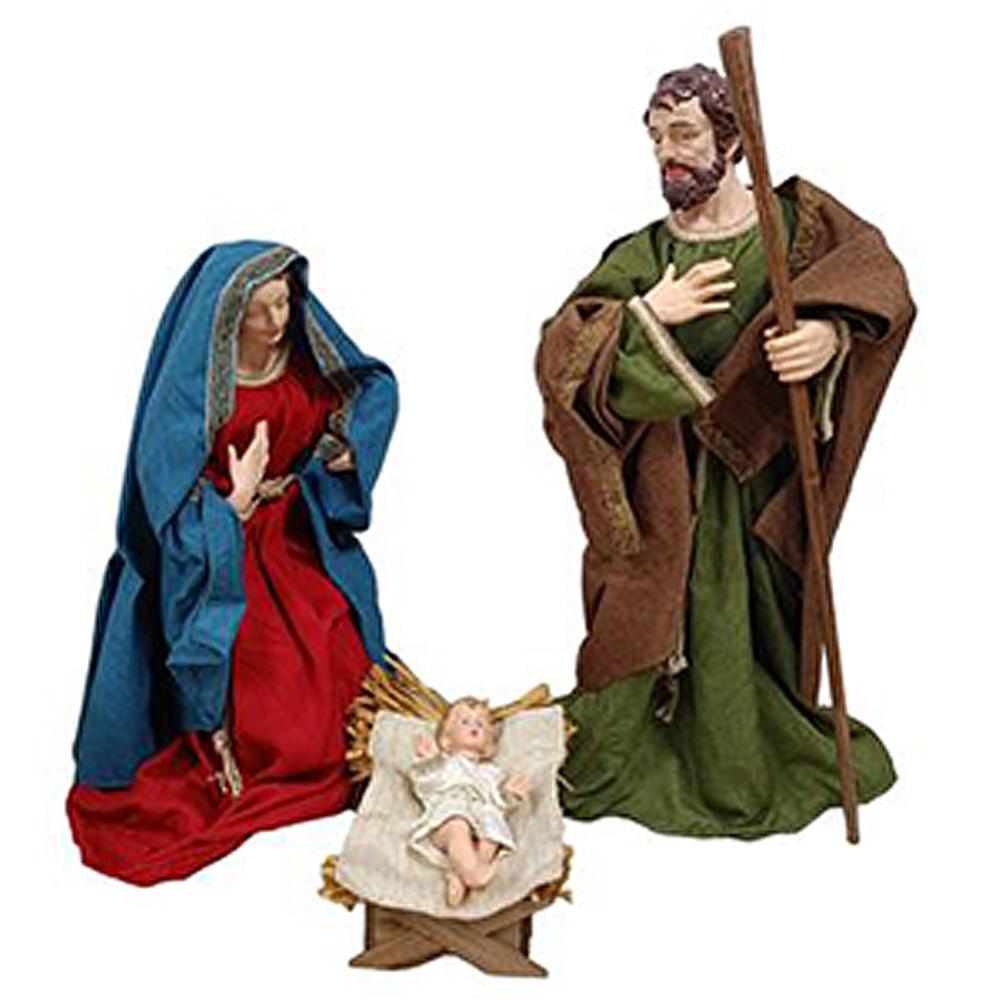 Magie Di Natale Natività In Tessuto Celeste E Oro – Presepe Natalizio 36 Cm - 5