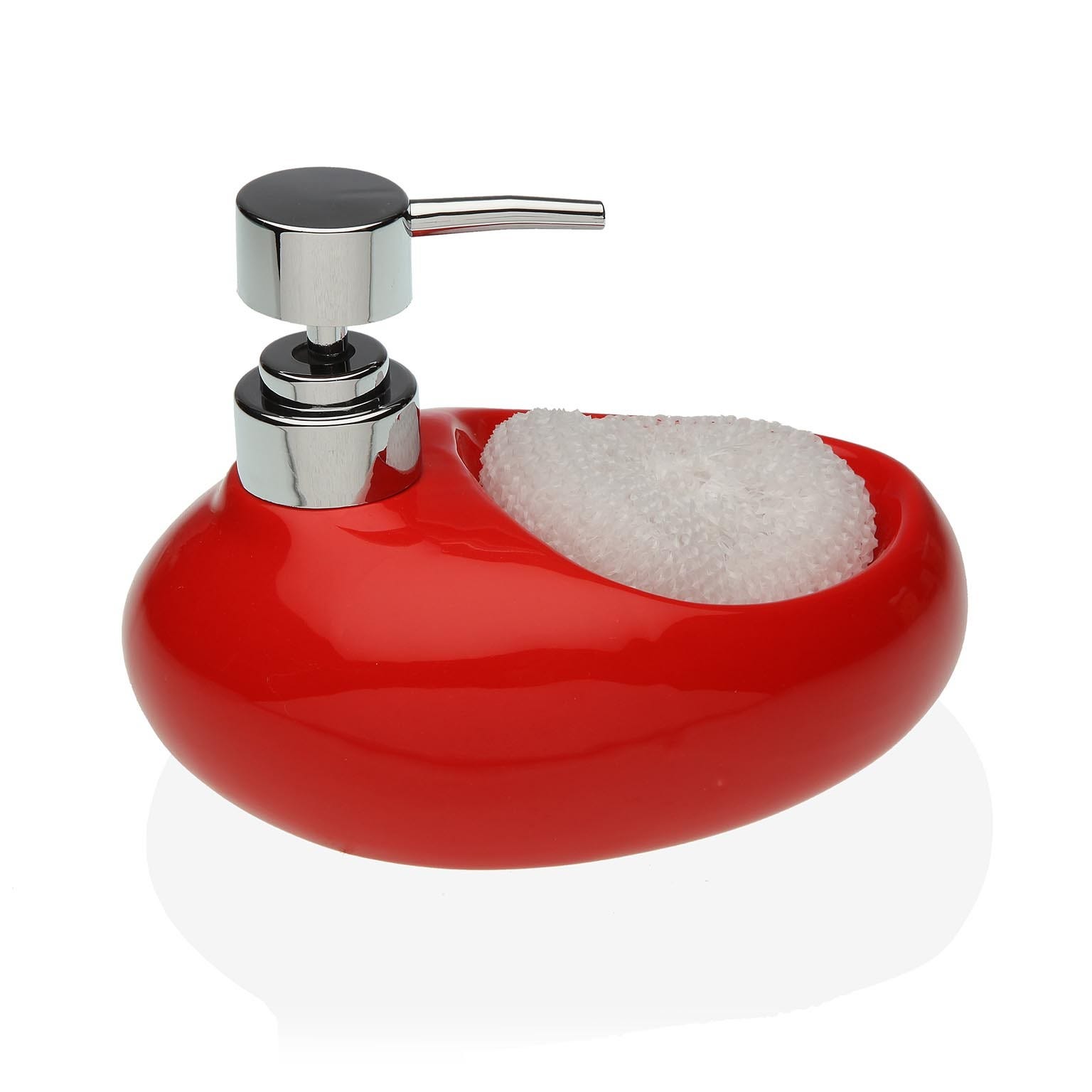 Erogatore per sapone mani dosatore portasapone ricaricabile porta spugnetta  da bagno bar pub Dispenser rosso in ceramica