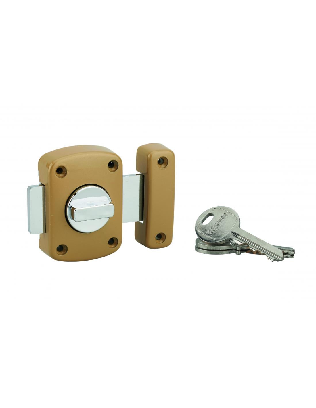 Verrou Zenith En Acier Bronze Avec 3 Clés - Hauteur 8,5 Cm (occasion)
