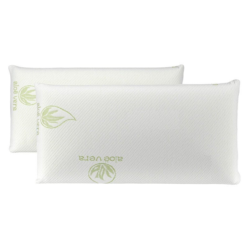 Pack de dos almohada copos 100% viscoelástica antialérgica con aloe vera - 70 cm