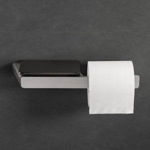 Opal Black  Porte-Rouleau Papier Toilette Avec Tablette Noir