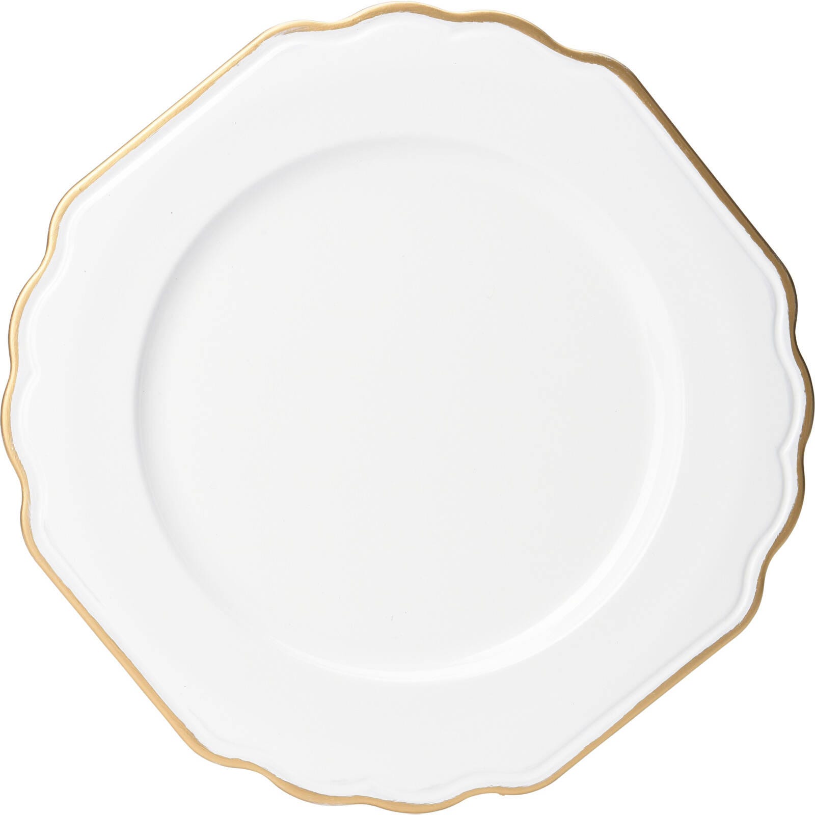 6x Assiettes / sous assiettes dorées avec bord décoratif rond 33
