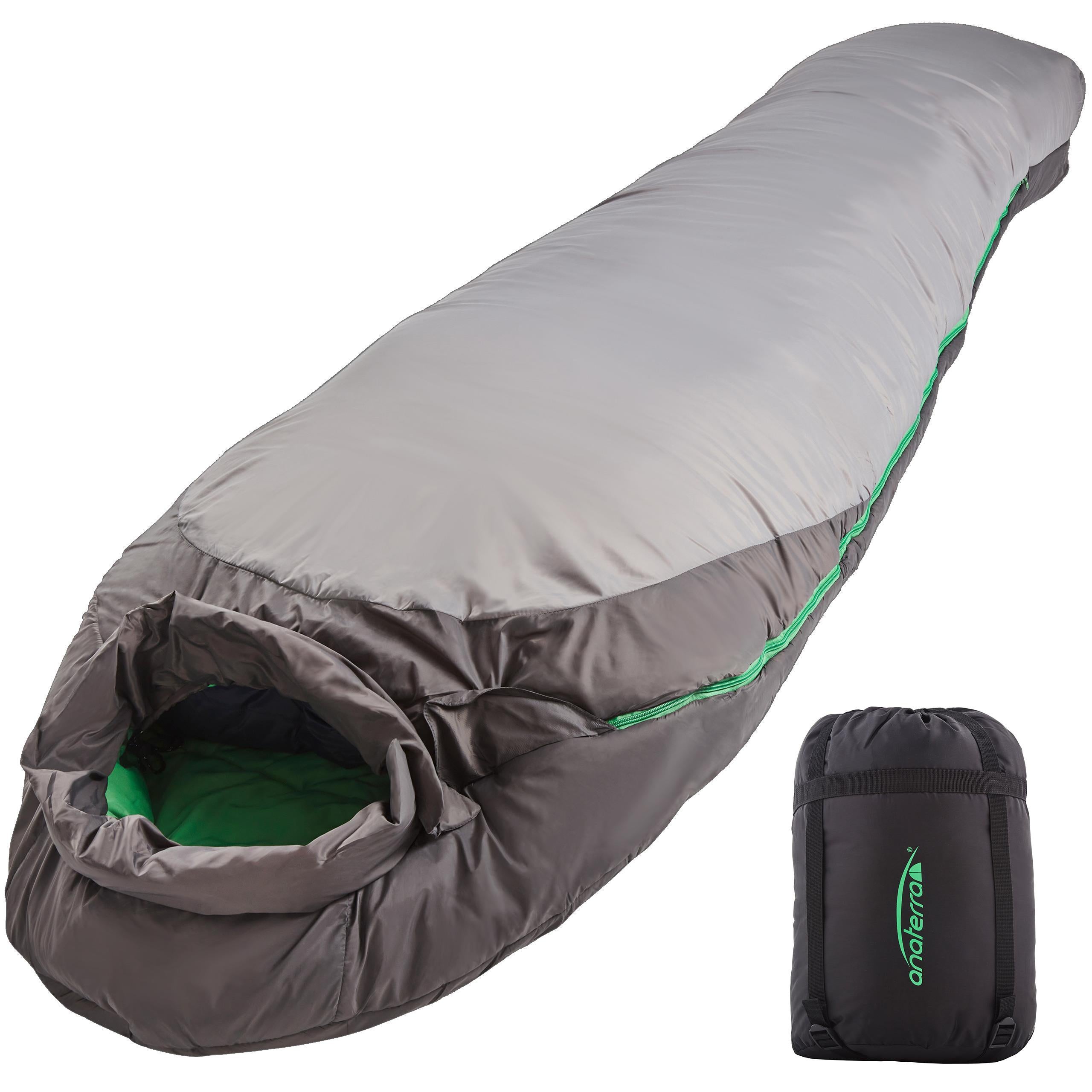 Anaterra Sac de Couchage VETUR 3 Saisons 220 x 80 cm 2 à 3C Chaud Imperméable Coupe