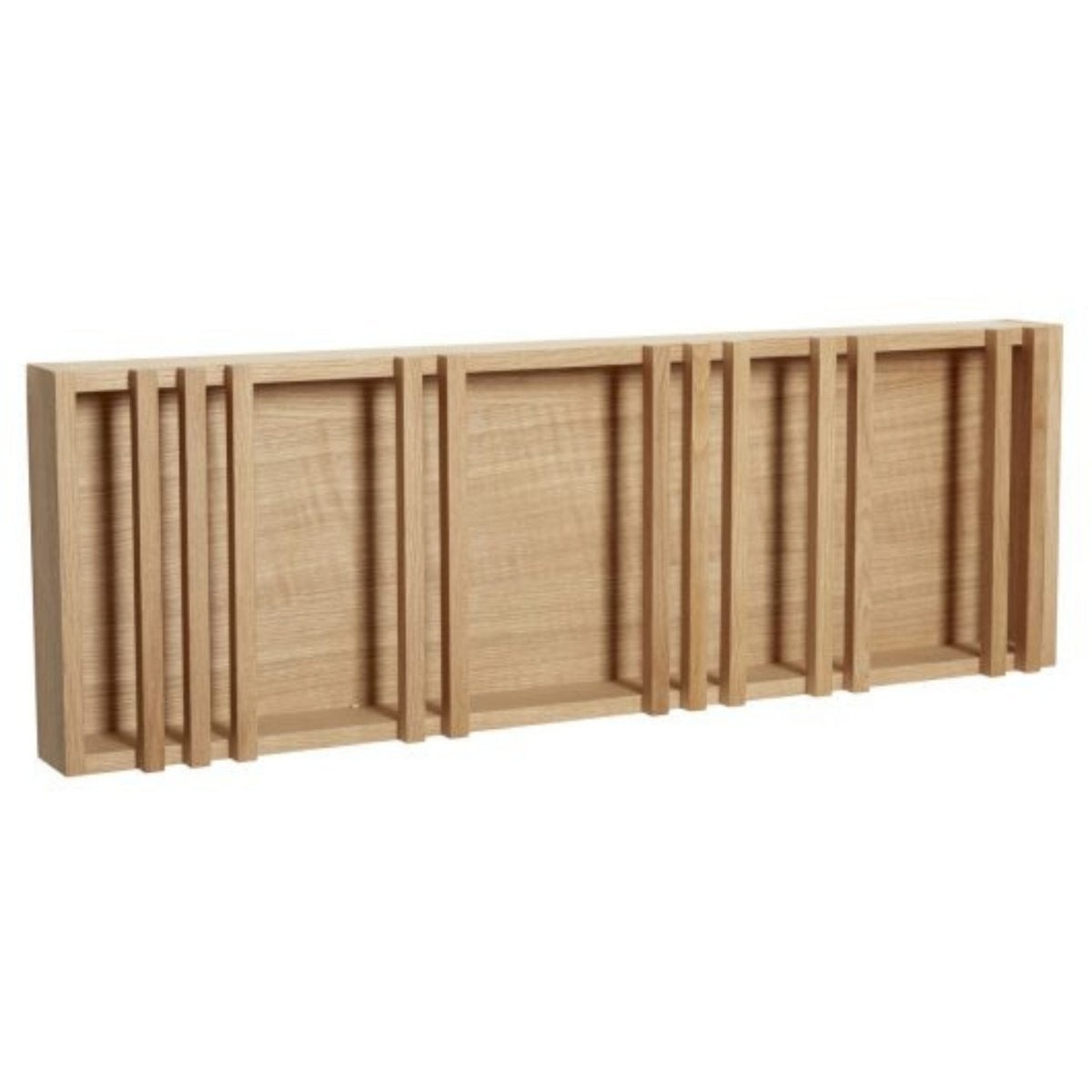 BLENOM Étagère murale en bois massif durable supports métalliques noir  Siona bord droit 50x15x3cm Chêne