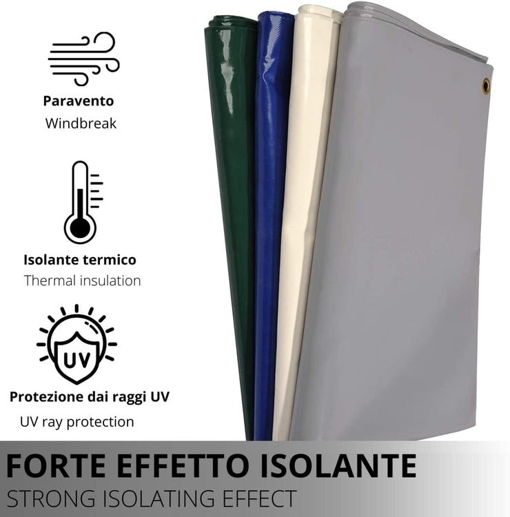 Telo Occhiellato PVC 4x5 Telone Retinato Trasparente Impermeabile per