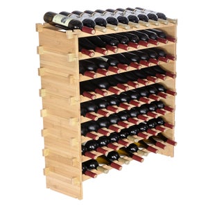 Etagère Range-Bouteilles Vin HABY 8 Niveaux 8 Bouteilles Biais Métal