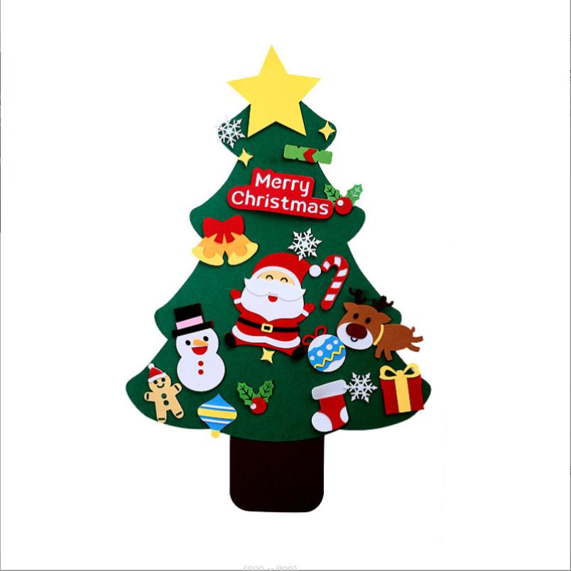 Sapin De Noël Lumineux En Feutre Montessori - 30 LED Et 21 Décorations Détachables - Arbre Décoratif Pour Enfants