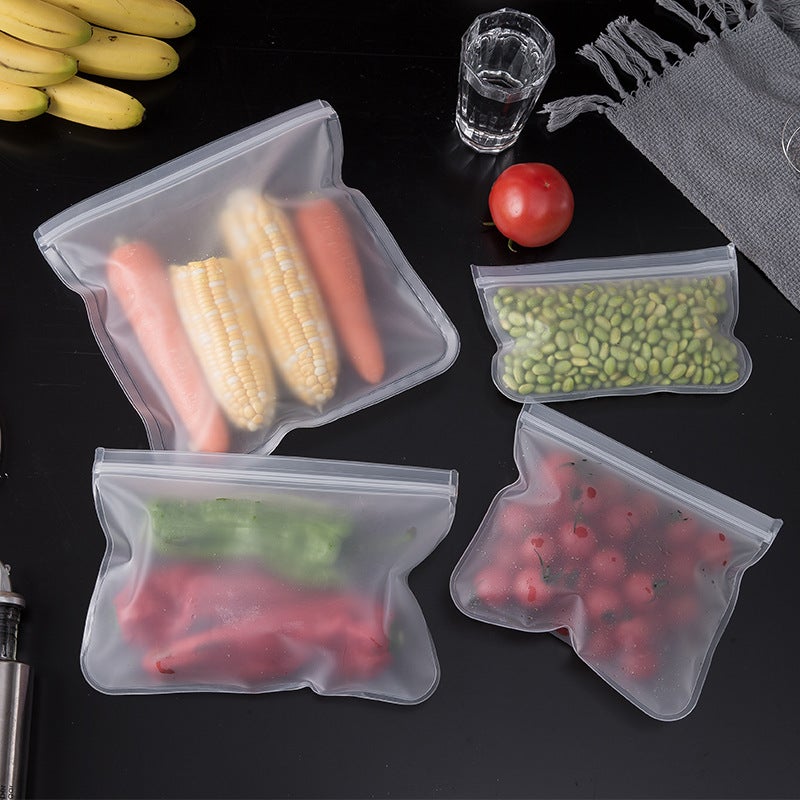 4 sacs de conservation alimentaire réutilisables - Silicone - ON