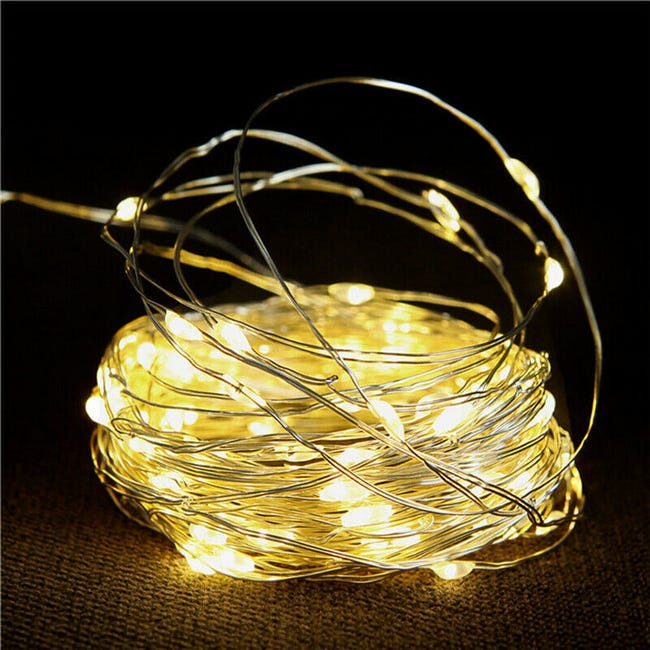 Guirlande lumineuse + 2 sapins et une couronne LED intérieure blanc chaud