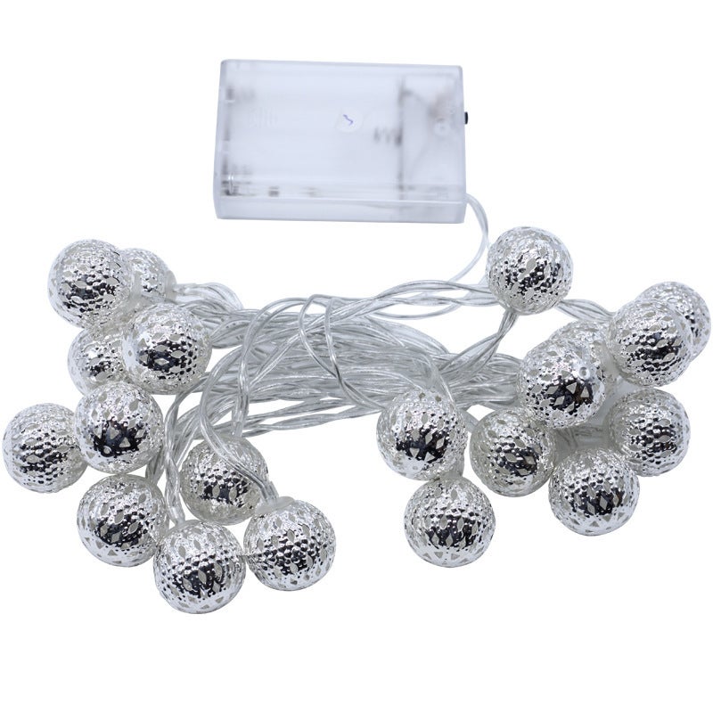Guirlande lumineuse LED Maroc - 6m, Fonctionne sur batterie, 40 LED blanc  chaud, Perle orientale, Argent décoratif (blanc chaud)