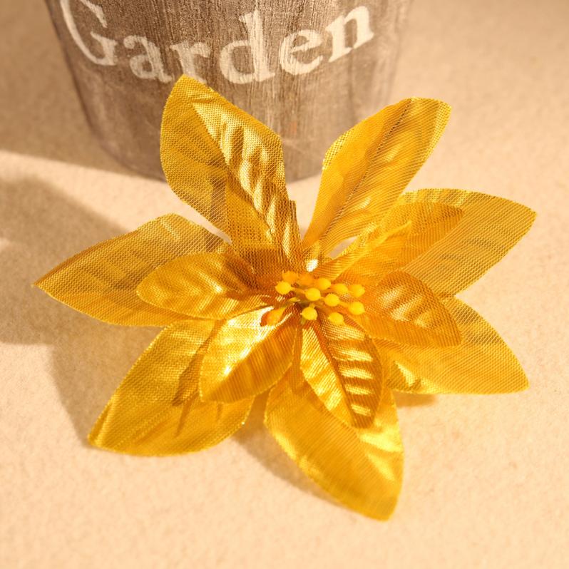 12pcs Fleurs De Paillettes De Noël Fleurs De Guirlande De Noël