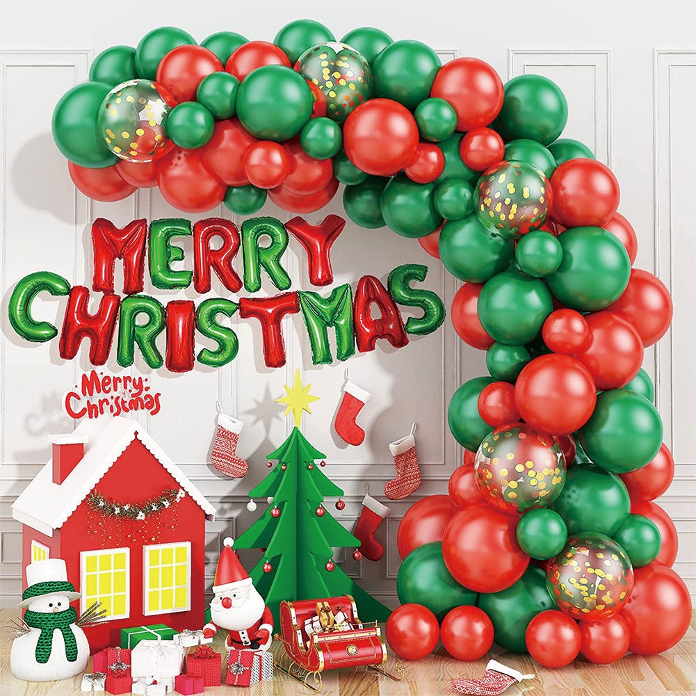 Kit d'arche de guirxiété de ballons de Noël, rouge, vert, blanc, canne en  bonbon, feuille de métal doré, ballon long, fête du Nouvel An, décoration  d'intérieur - AliExpress