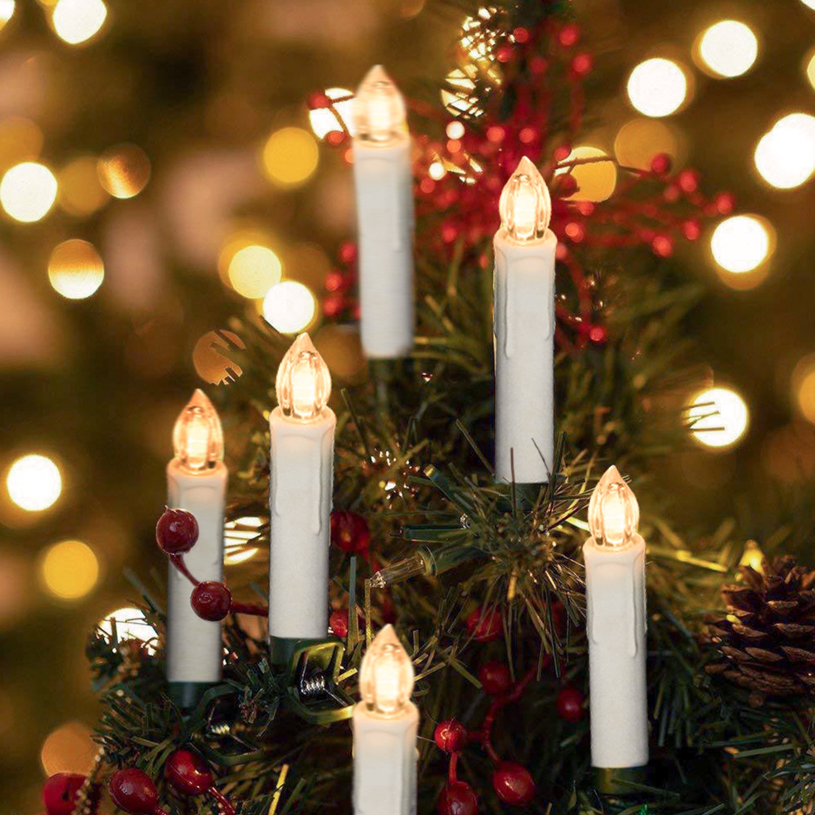 Guirlande de 20 bougies à LED pas chère pour sapin de Noël
