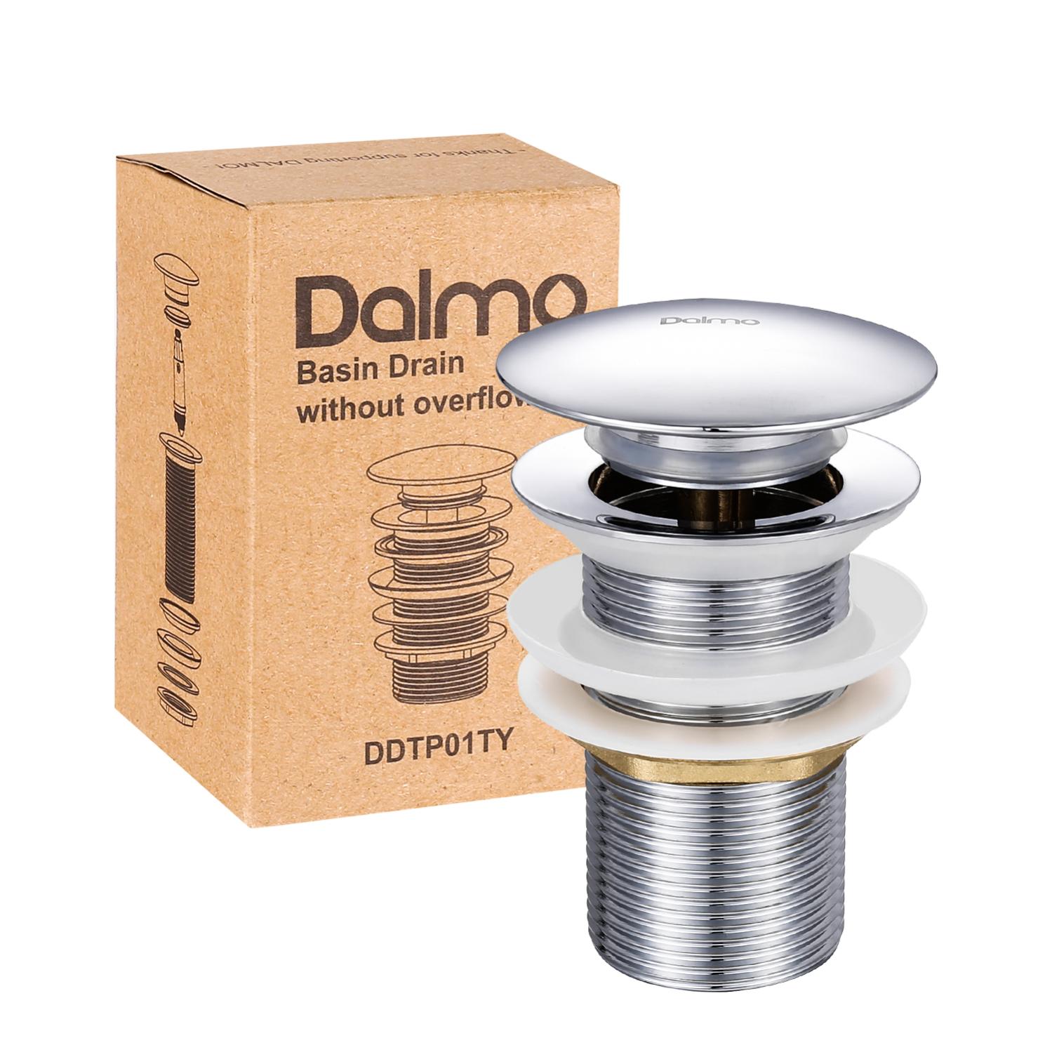 Bonde de Lavabo Pop-up sans Trop-plein, Vidage Clapet Push Open Pour Lavabo en Laiton, Chromé G 1-1/4