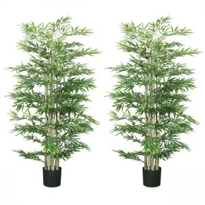 Lot de 2 Plante Artificiel Figuier 140cm Feuillage Luxuriant Ficus