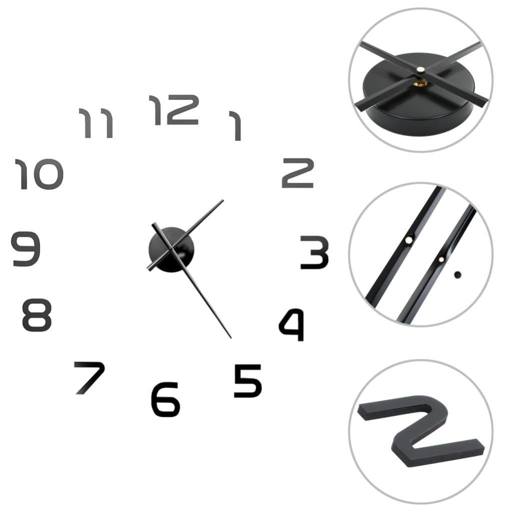 Horloge murale 3D Design moderne 100 cm XXL Noir 2 | Leroy Merlin