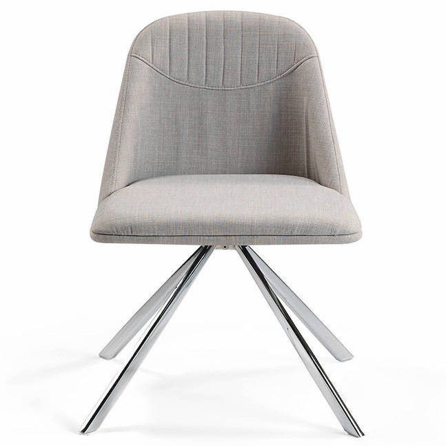 Chaise design cuir simili de couleur et pied métal brossé Milano -  GdeGdesign