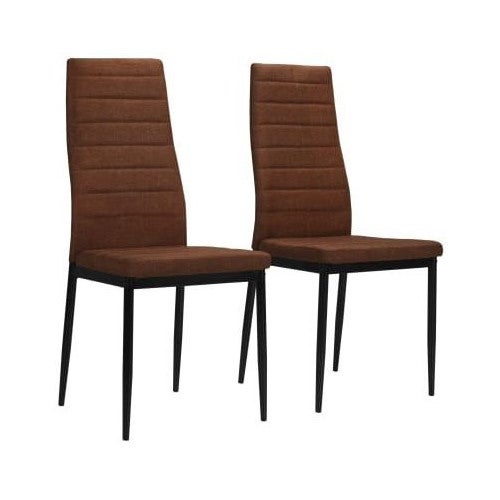 Chaises vintage marron pour salle à manger - Lot de 6 - DALI