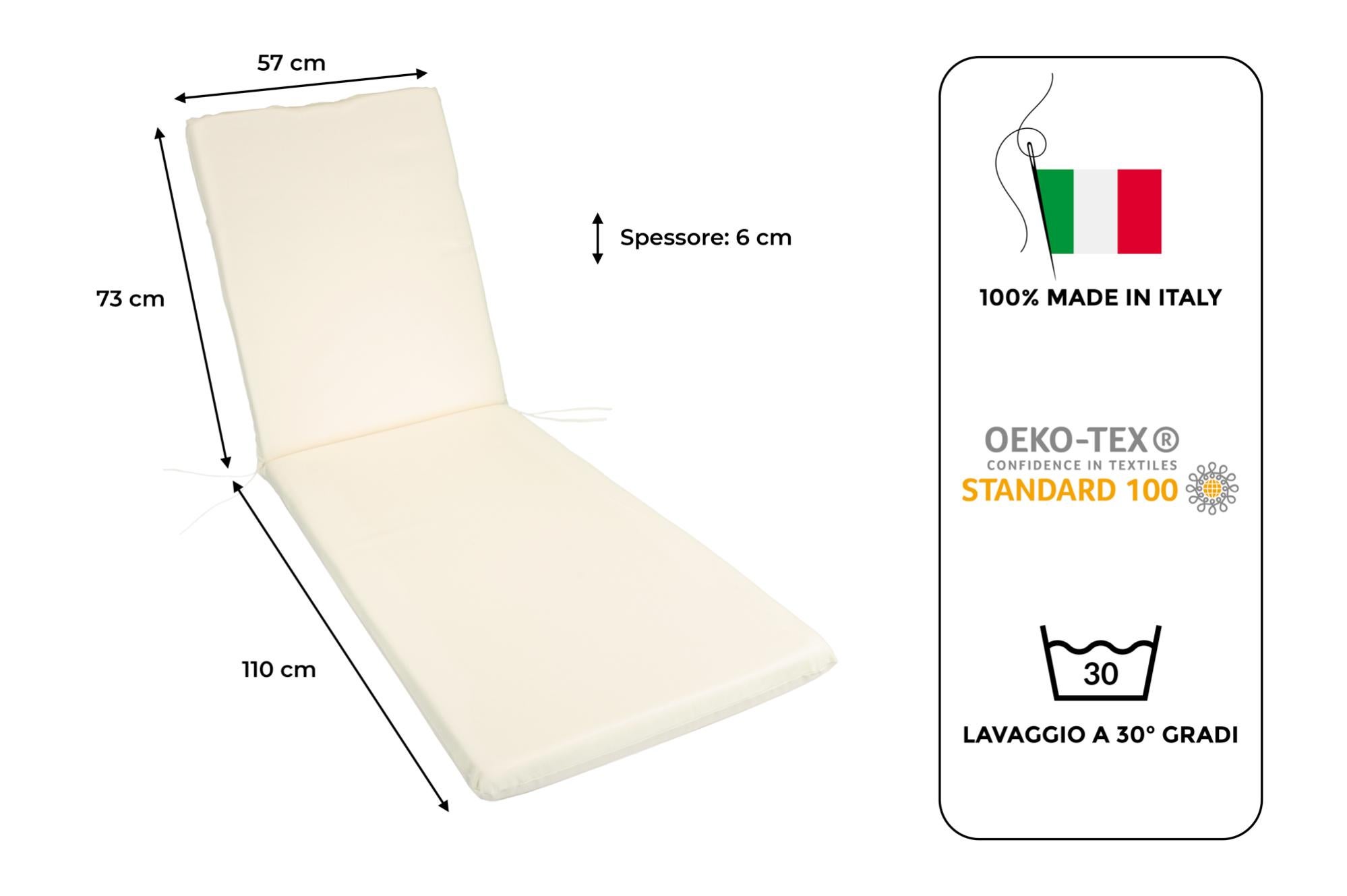 Materassino Per Lettino Prendisole – 60x190 Cm, Arancione, Tessuto Cotone/poliestere, Imbottitura In Spugna, Made In Italy