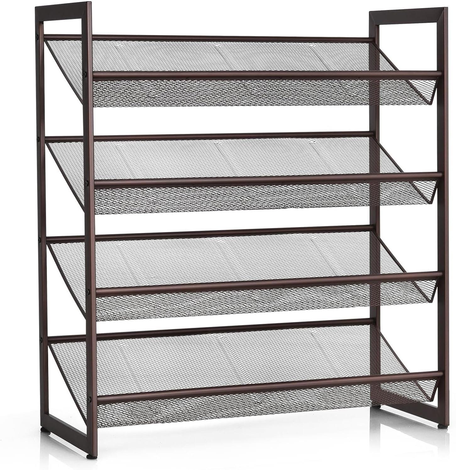 Étagère à Chaussures 3 Niveaux Métallique – Pour 12-18 Paires, Dimensions 108 X 62 X 29 Cm | Rangement Gain De Place, Intérieur/extérieur - 8