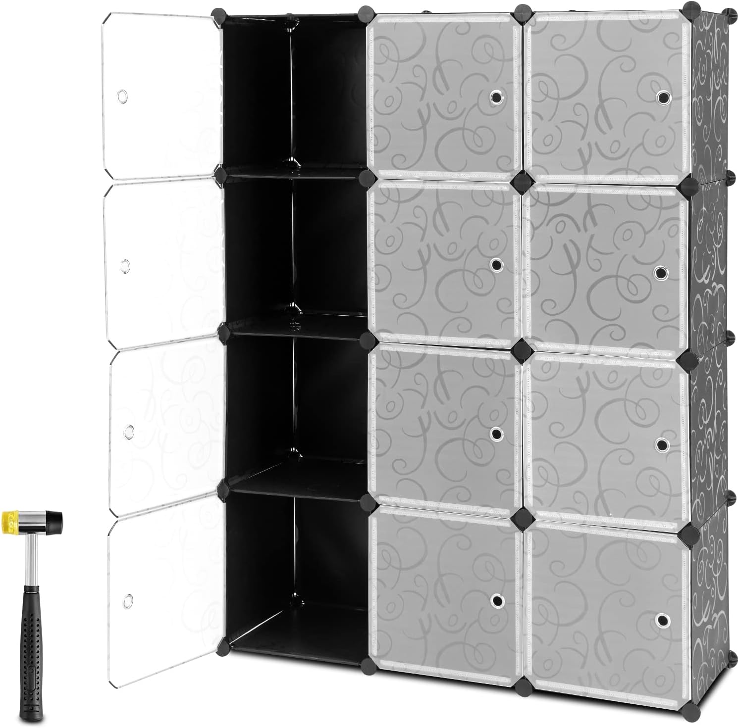 Armoire Penderie, Armoire de Rangement en Plastique, Motif imprimé